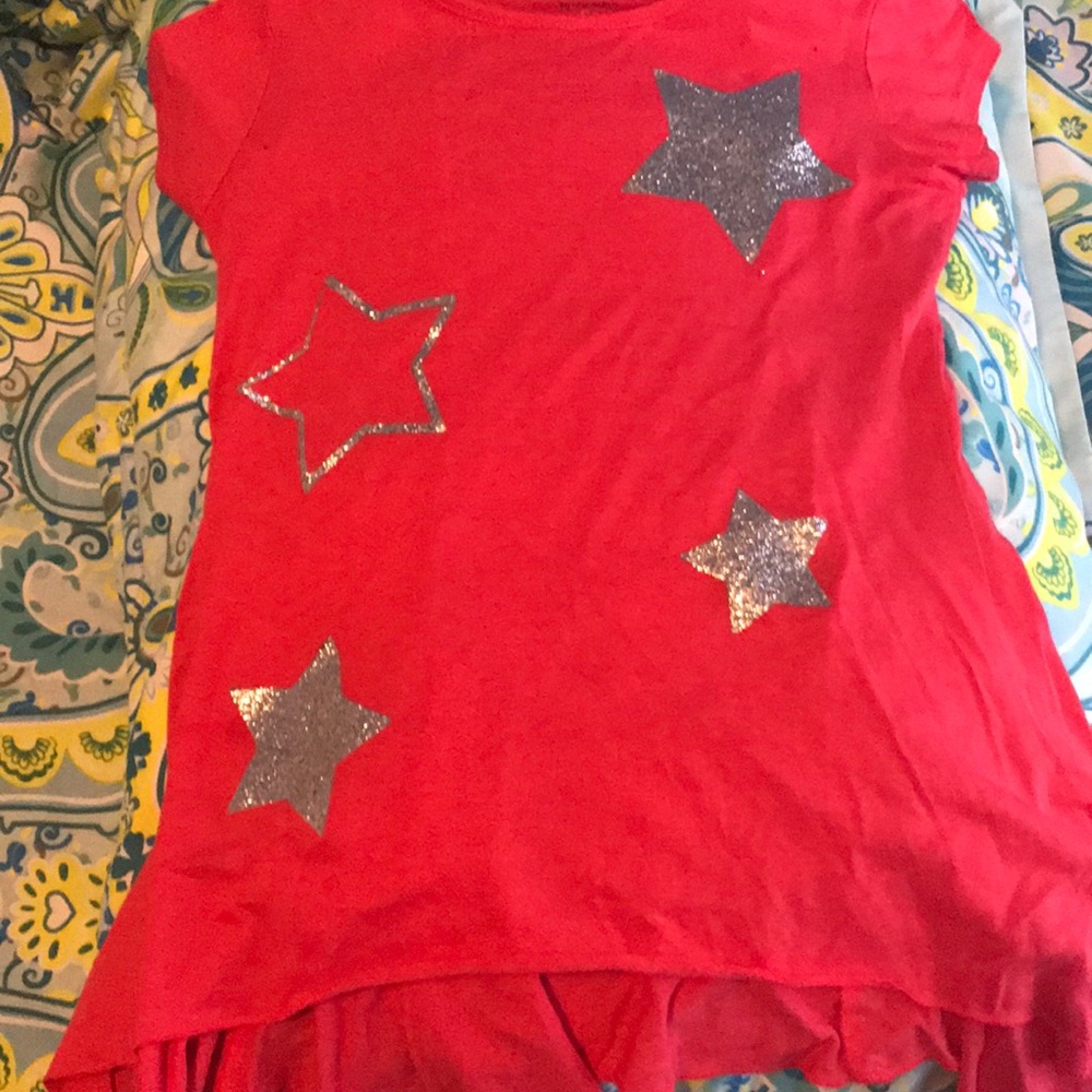 Short sleeved star glittery shirt